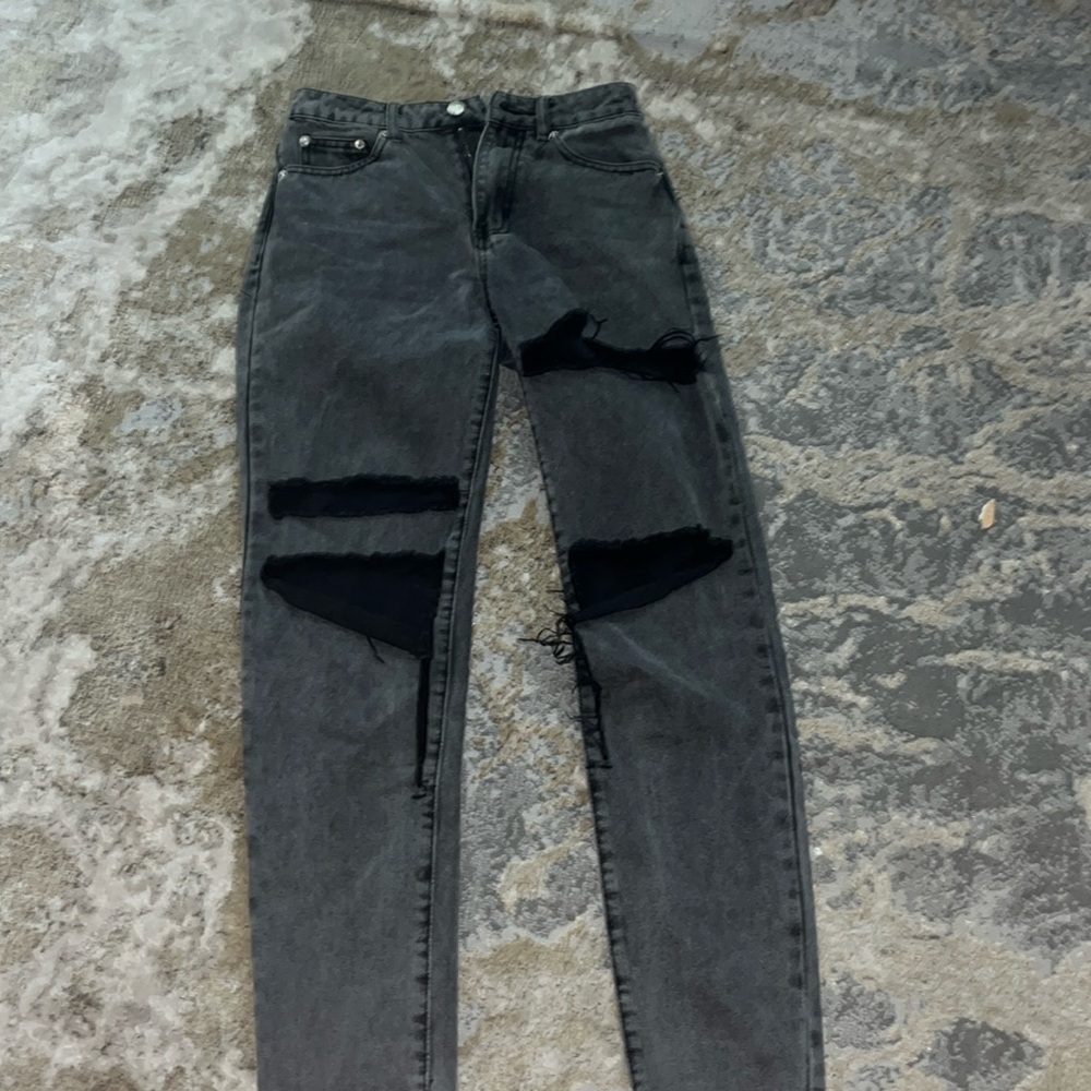 Adika black ripped jeans size xxs